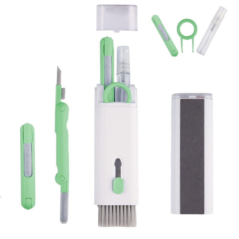 Escova de Limpeza para Teclado Celular e Mais - Cyber 7 em 1 Acessórios Direct Ofertas Kit Verde